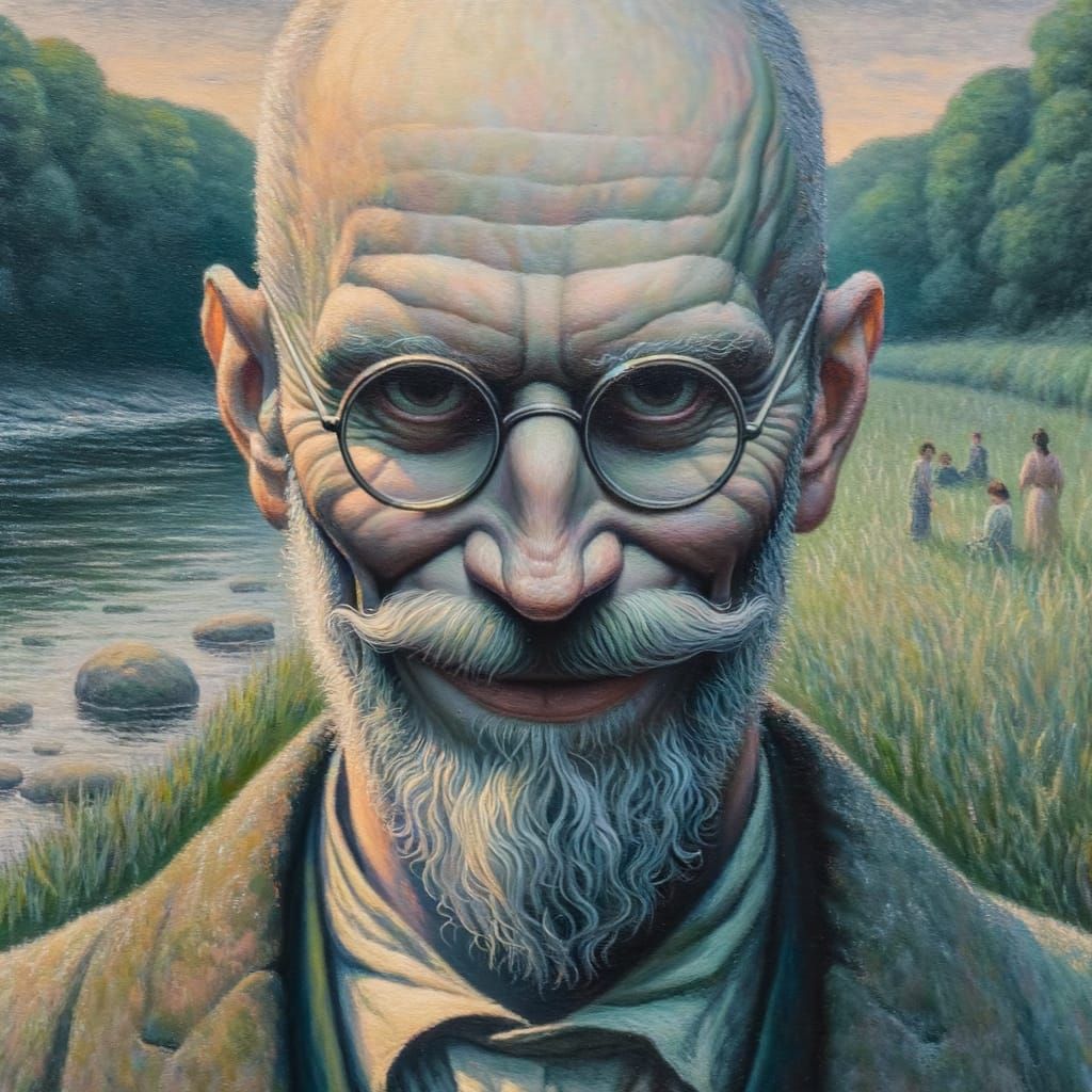 Enigmatic Figure with Sinister Smile in 18th-Century Style