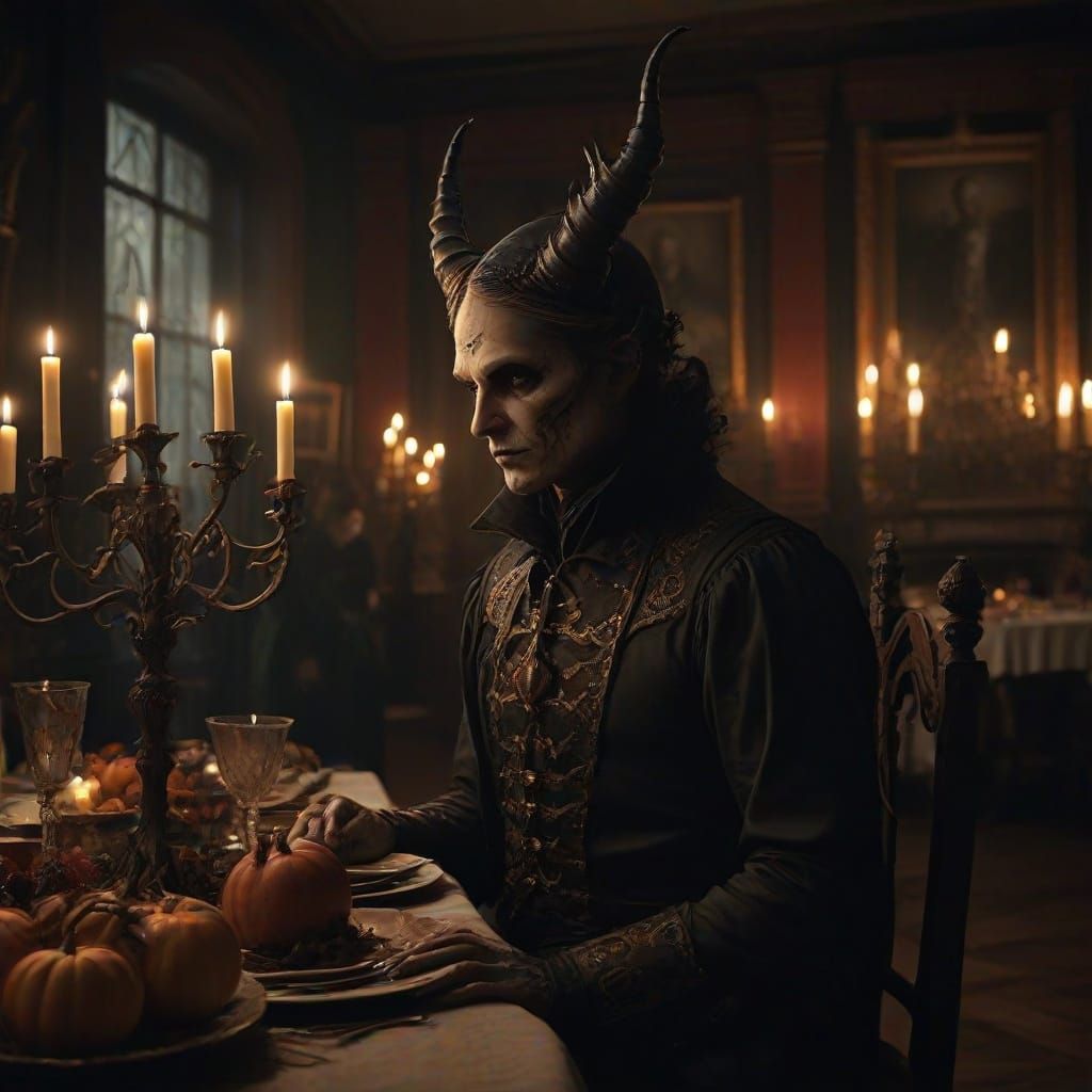 Macabre Holiday Feast in Ethereal Dining Hall