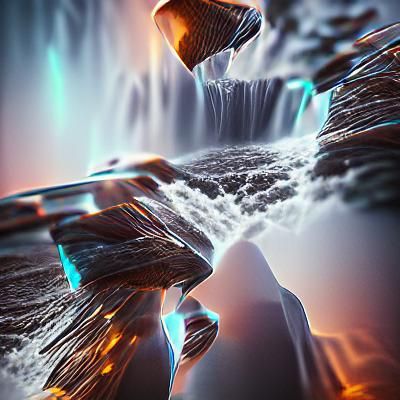 Majestic Waterfall Cascading Down Rocky Cliff