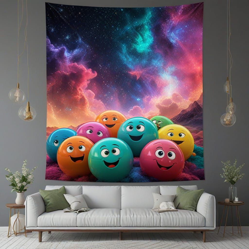 Celestial New Year's Celebration in Vibrant Colors