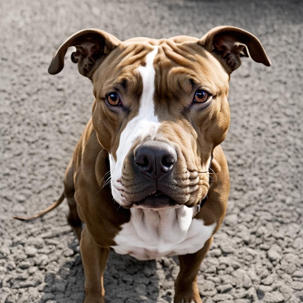 Pit Bull Portrait: A Study in Canine Strength