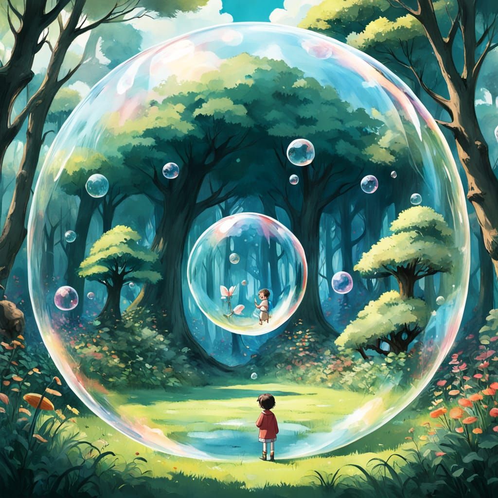 Whimsical Glade Portal in Anime Style