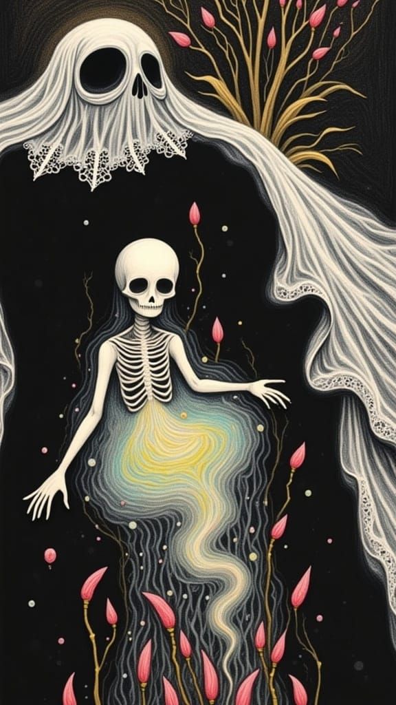 <lora:Death River:1.0>  A delicate, lace-trimmed transpareSn...