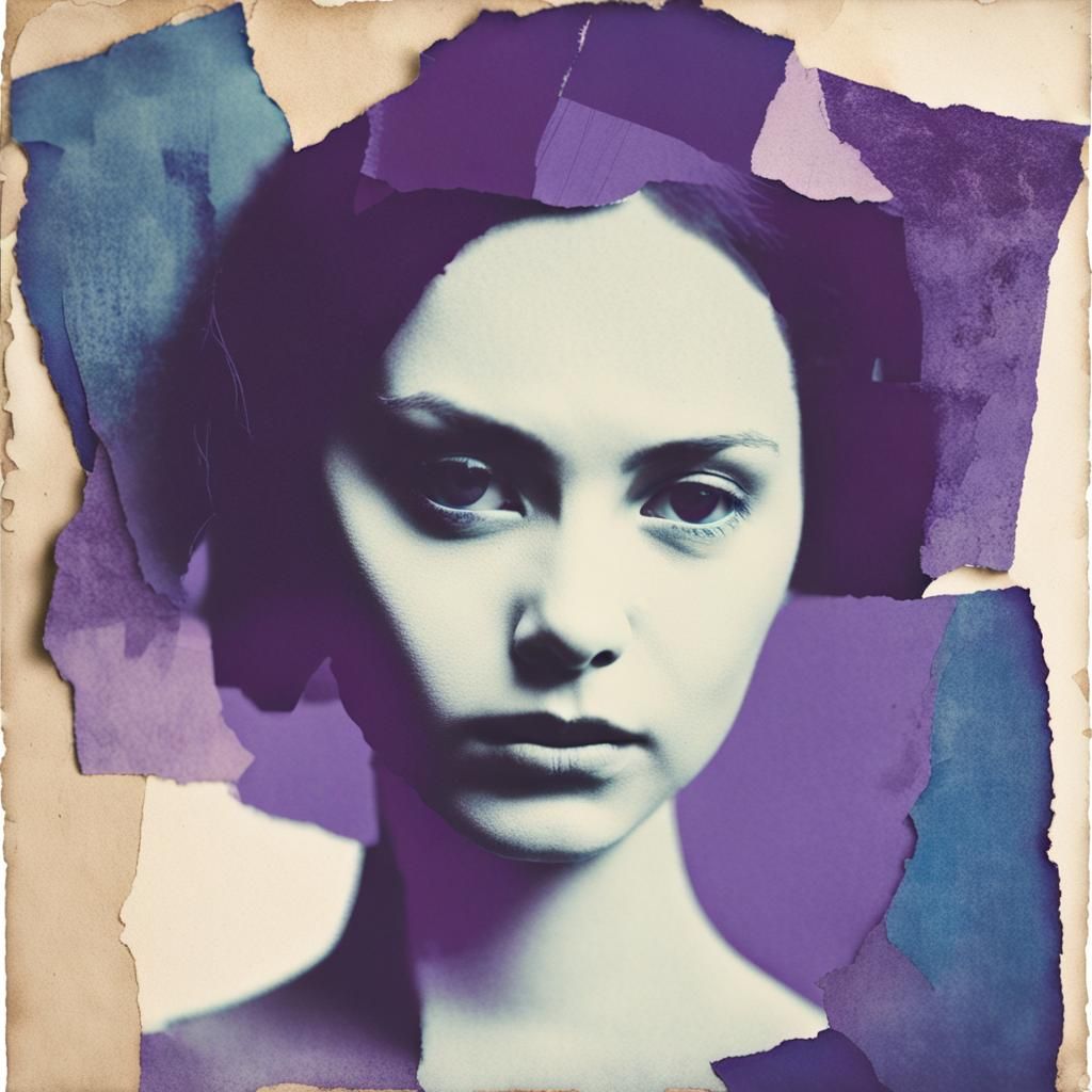 Vibrant Woman in a Purple Haze