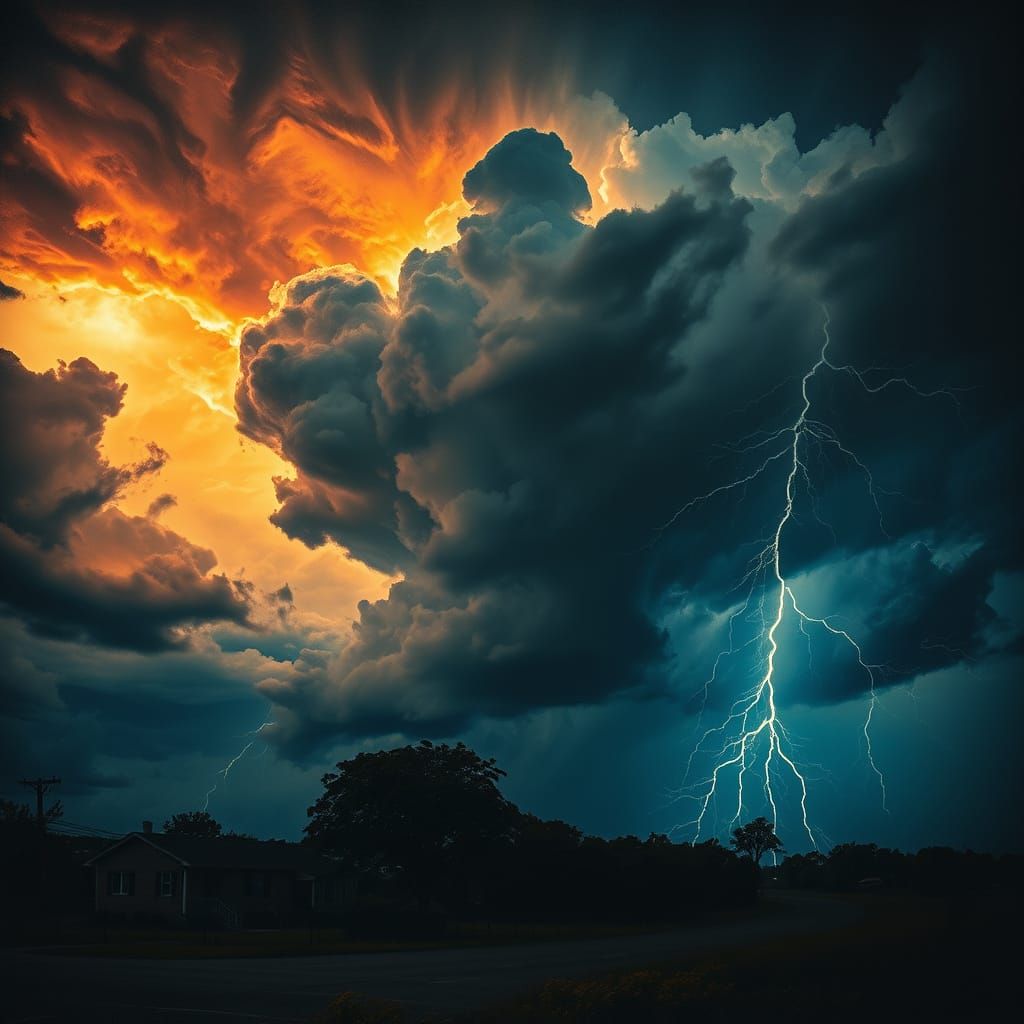 Turbulent Stormy Landscape in a Turner-Inspired Aesthetic