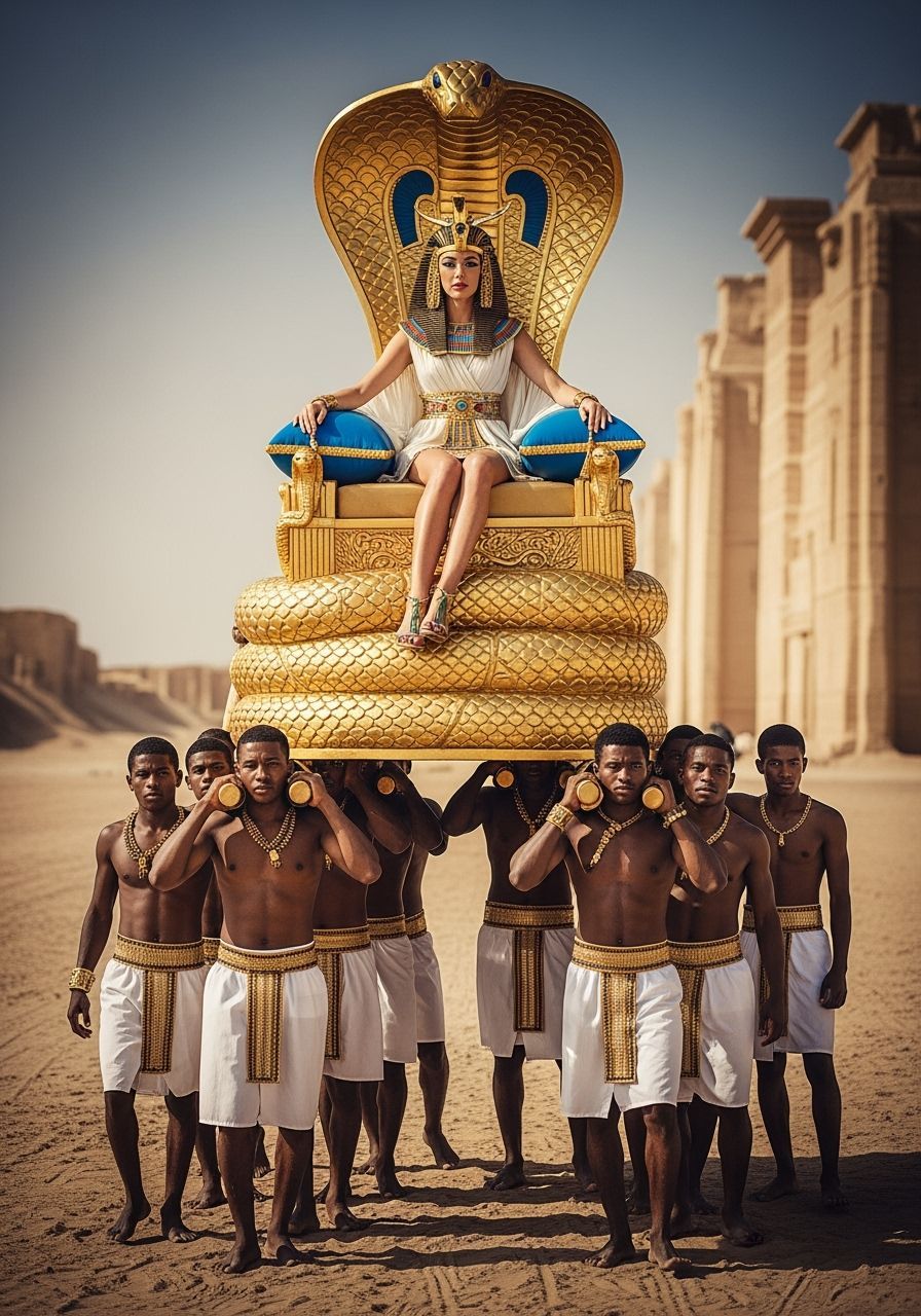 Egyptian Queen on Cobra Throne: Professional Photography
