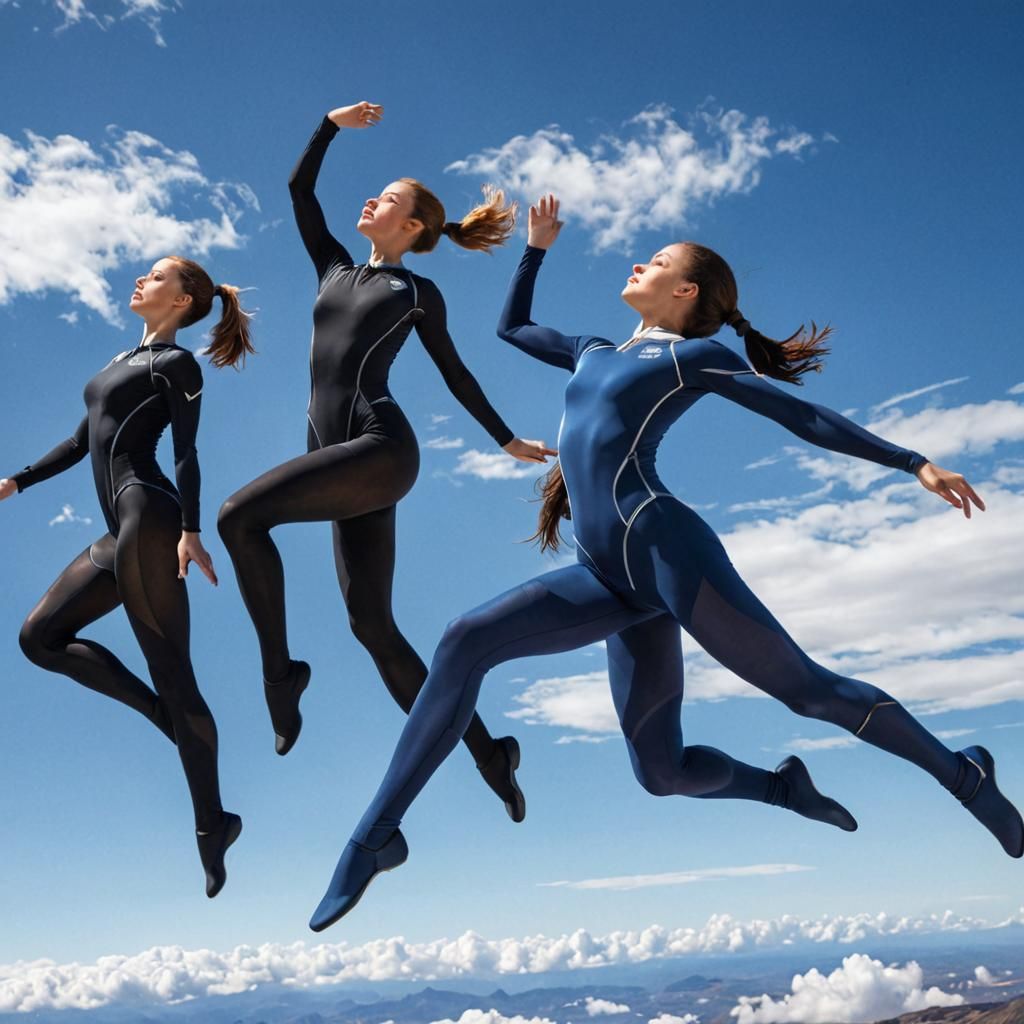 Women Skydiving in Sci-Fi Action Adventure