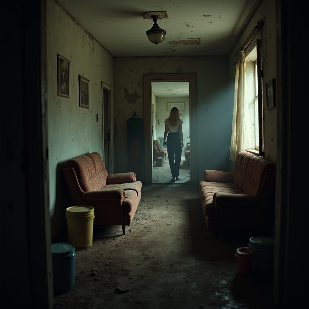 Mysterious Living Room Scene in a Forgotten Era