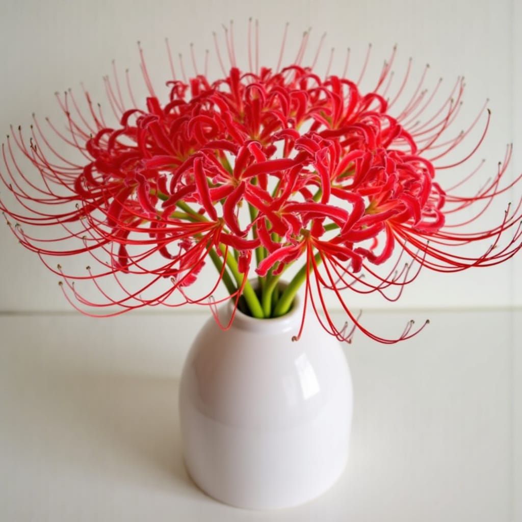 Beautiful Red Spider Lily in a Vase