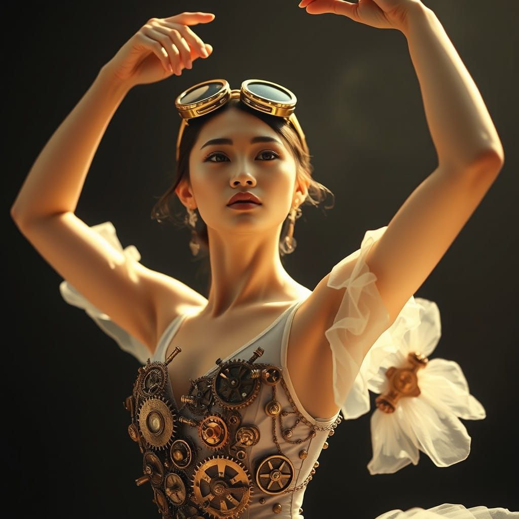 Steampunk Ballerina in Elegant Pose