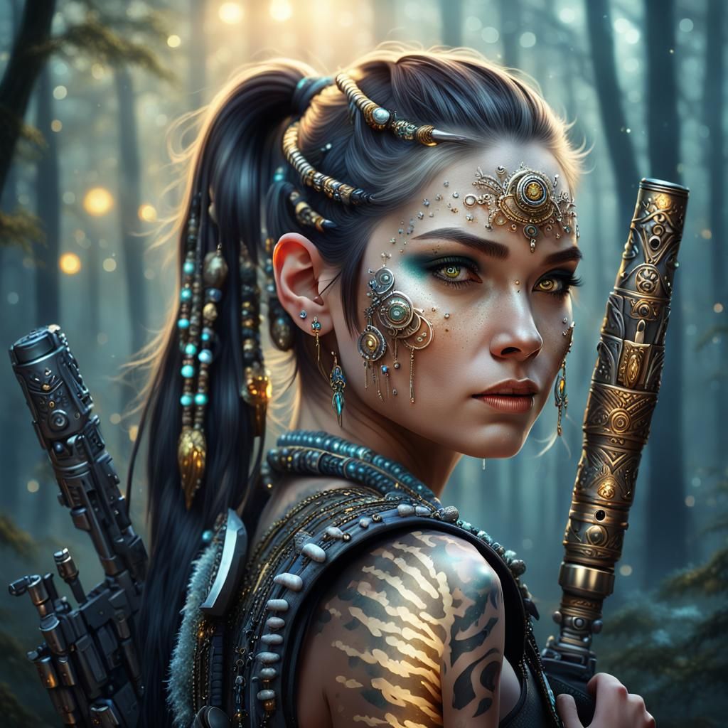 Fantasy Warrior Portrait in Digital Illustration Style
