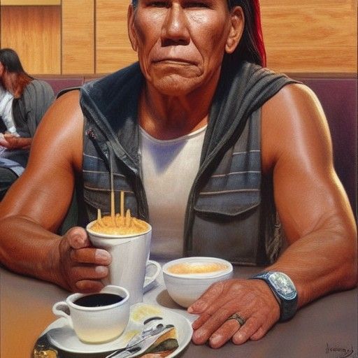 Wes Studi Contemplative Portrait by James Gurney
