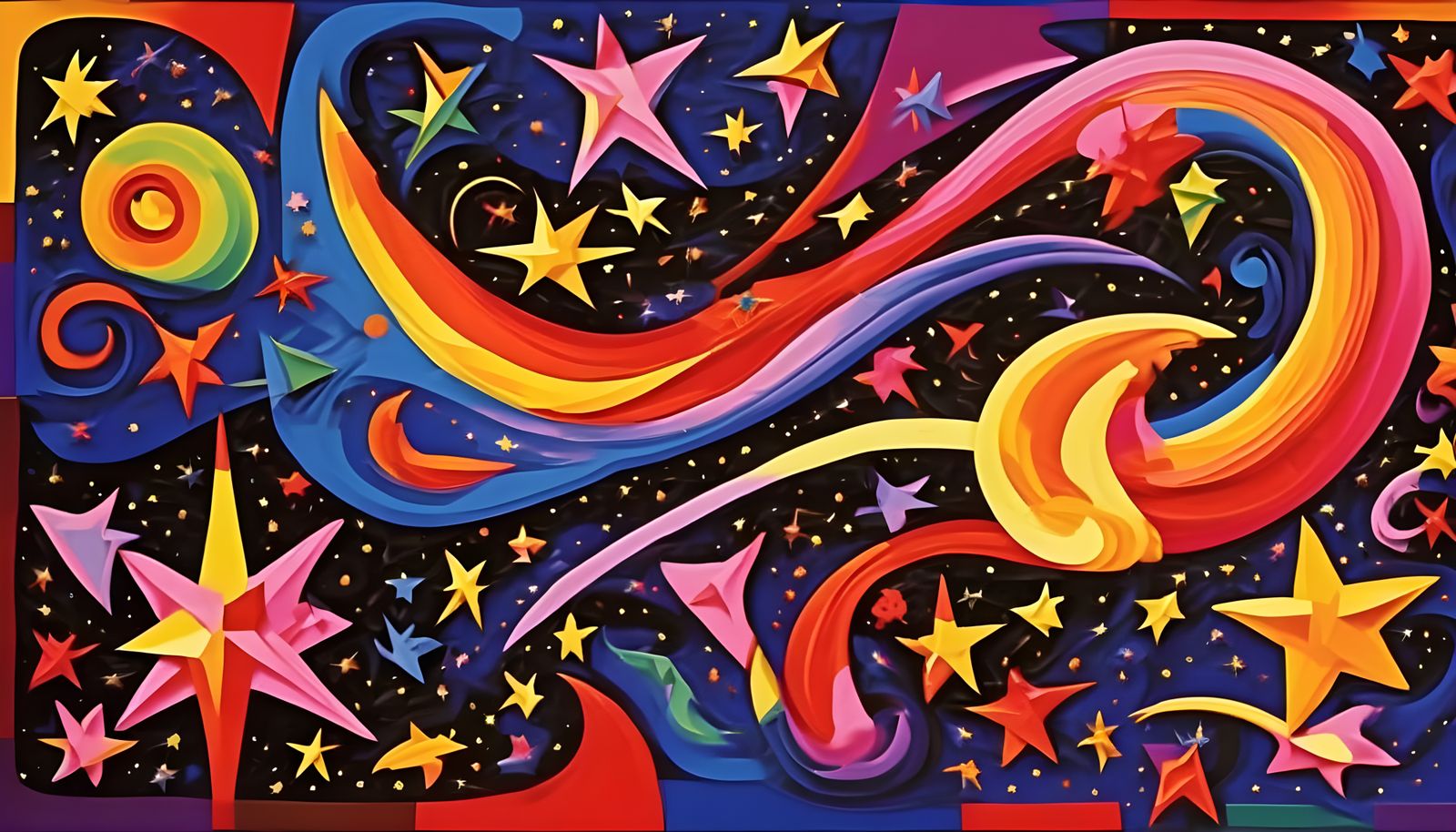 Surreal Cosmic Dreamscape in Miró Style