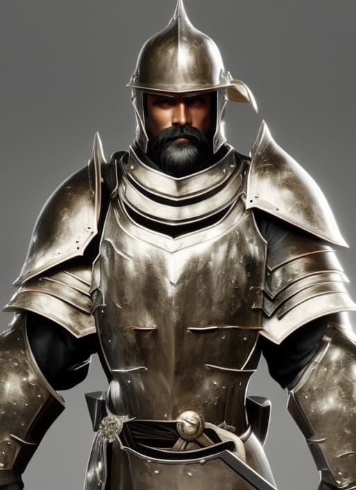 Detailed Portrait of a Medieval Knight