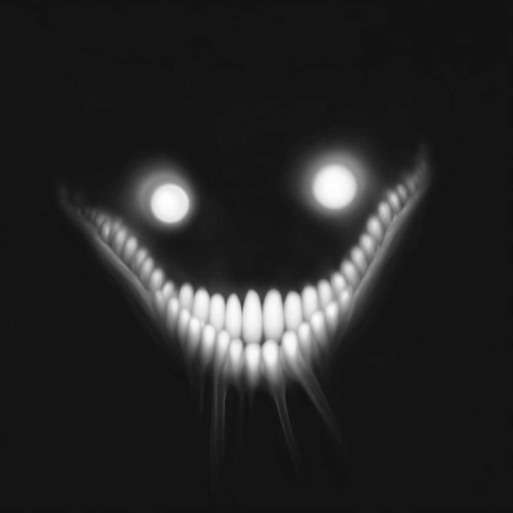 Smiler with Glowing Eyes and Sharp Teeth