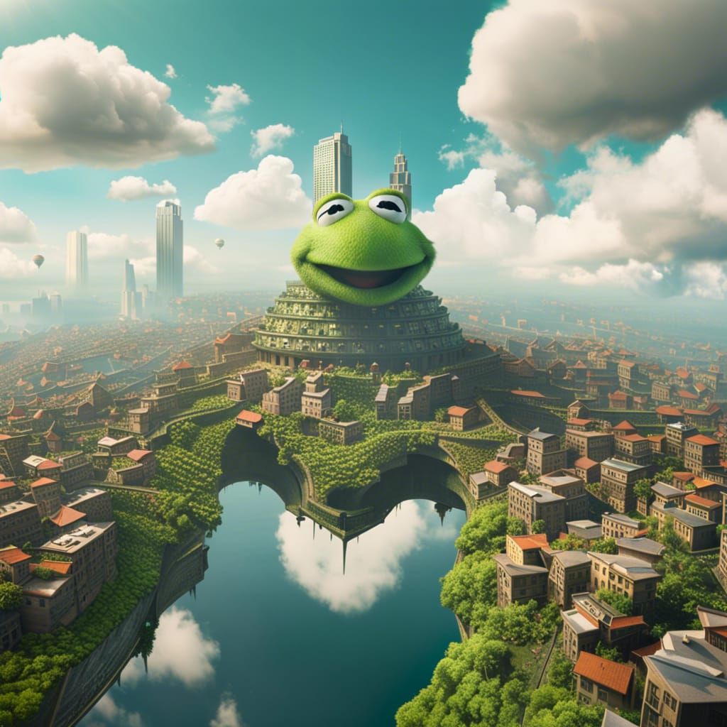 Floating Cloud City with Sky Surroundings