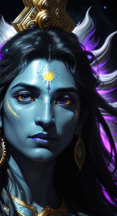 Lord Shiva's Cosmic Gaze in Ethereal Splendor