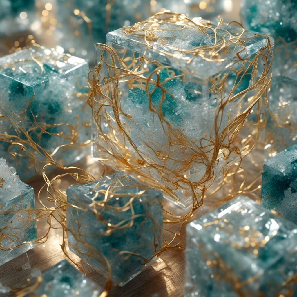 Nested Cubes of Gold and Silver Lines