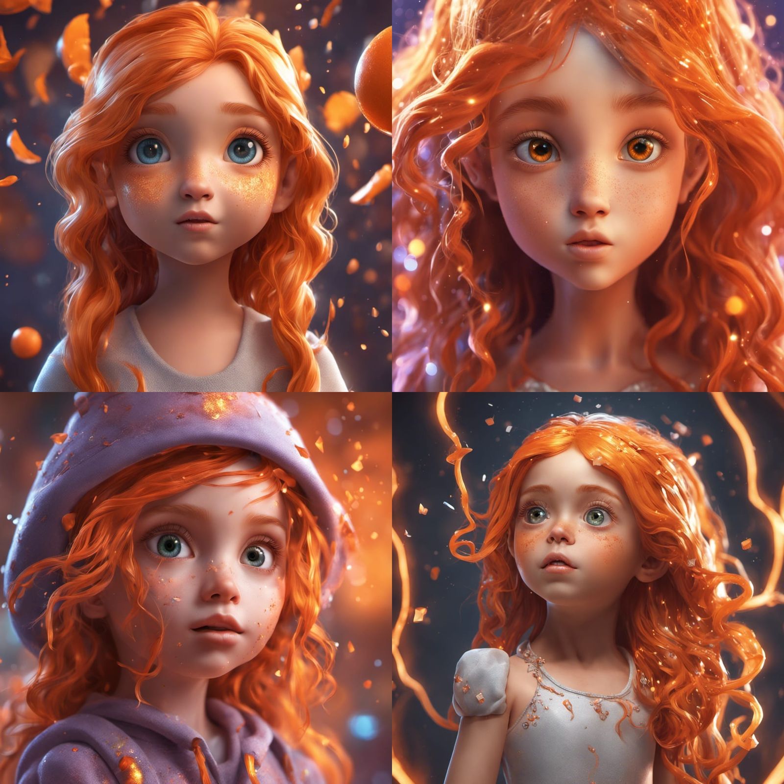 Cute Girl With Orange Hair and Eyes