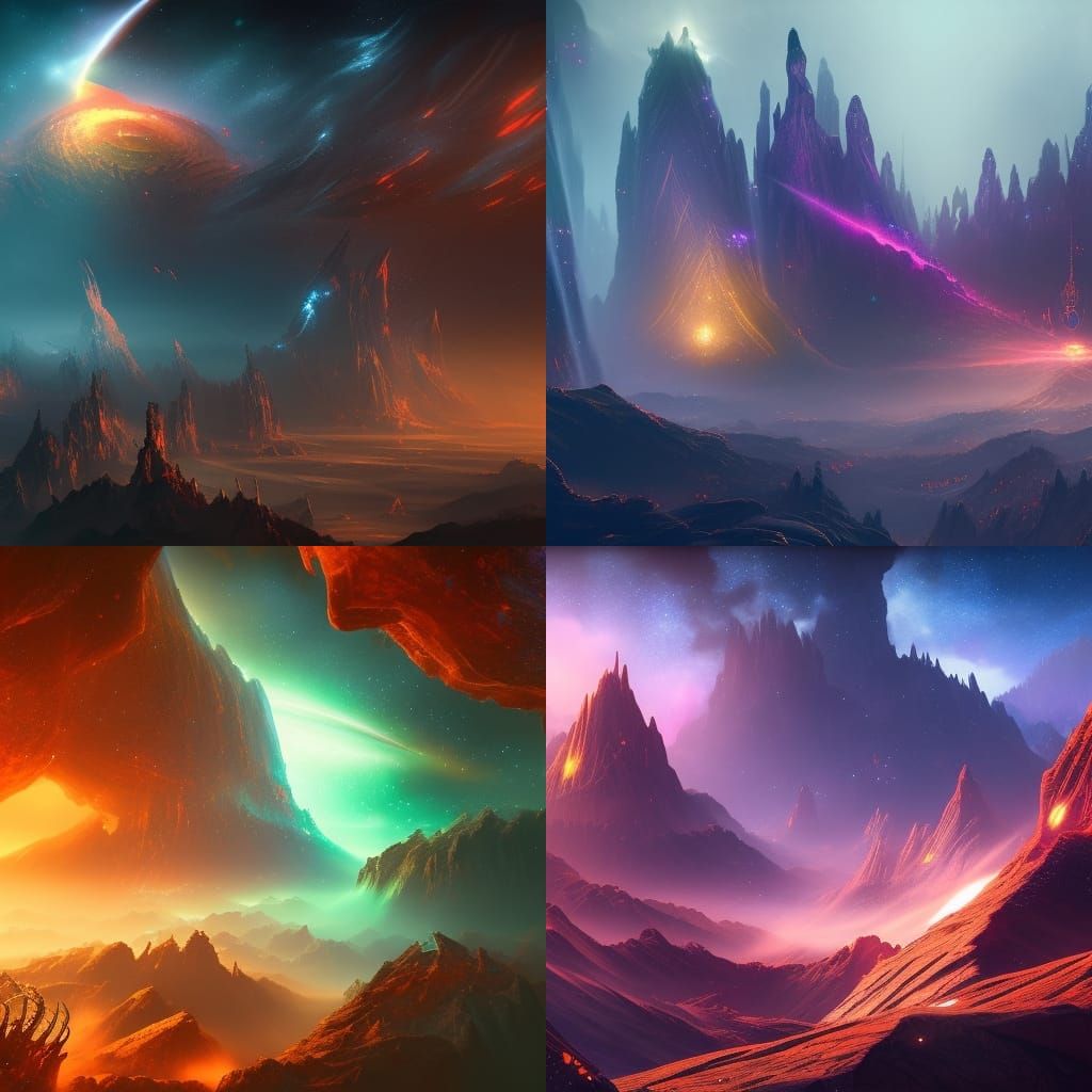 Fiery Galaxy Fantasy Concept Art in 8K