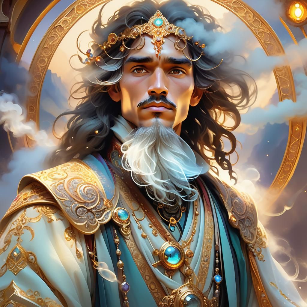 Time Traveler in Ornate Robes: Fantasy Art