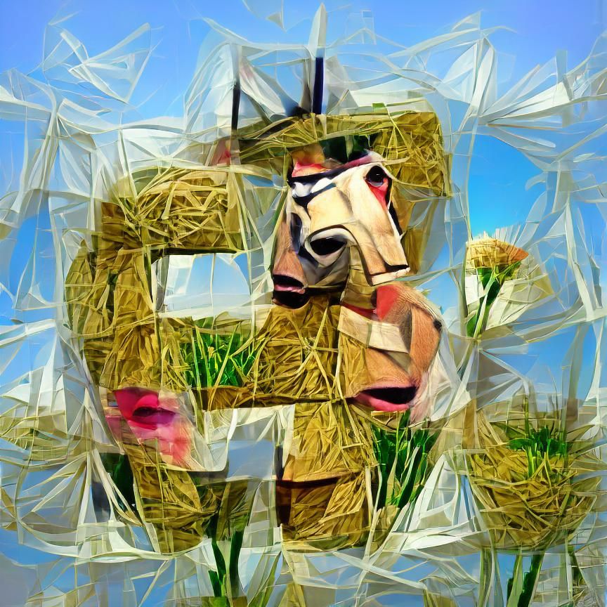 Cubist Horse Composition in Geometric Forms
