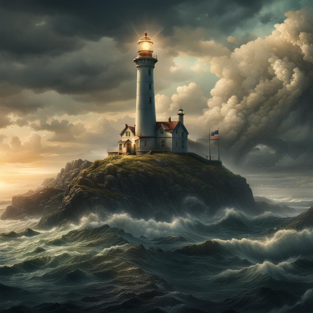 Epic Lighthouse Digital Matte Painting