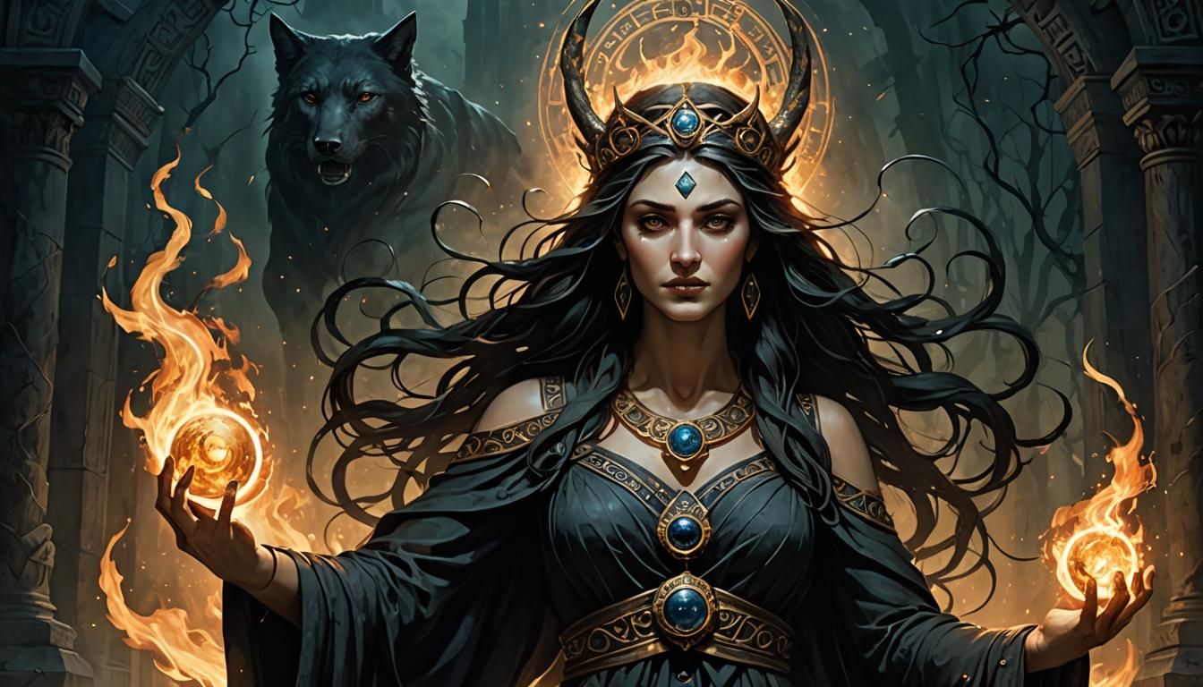 Hecate, Goddess of Magic, at the Crossroads