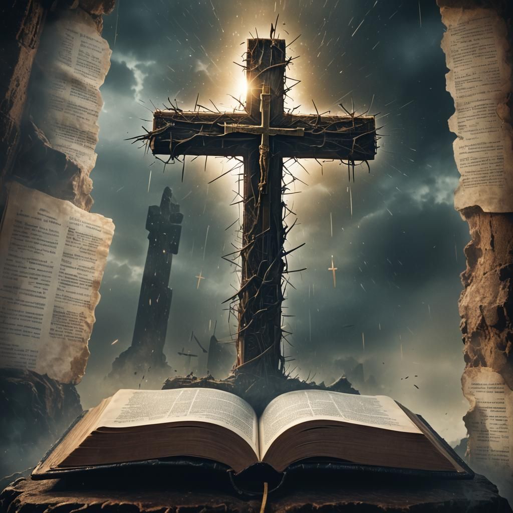 Epic Double Exposure Christian Cross