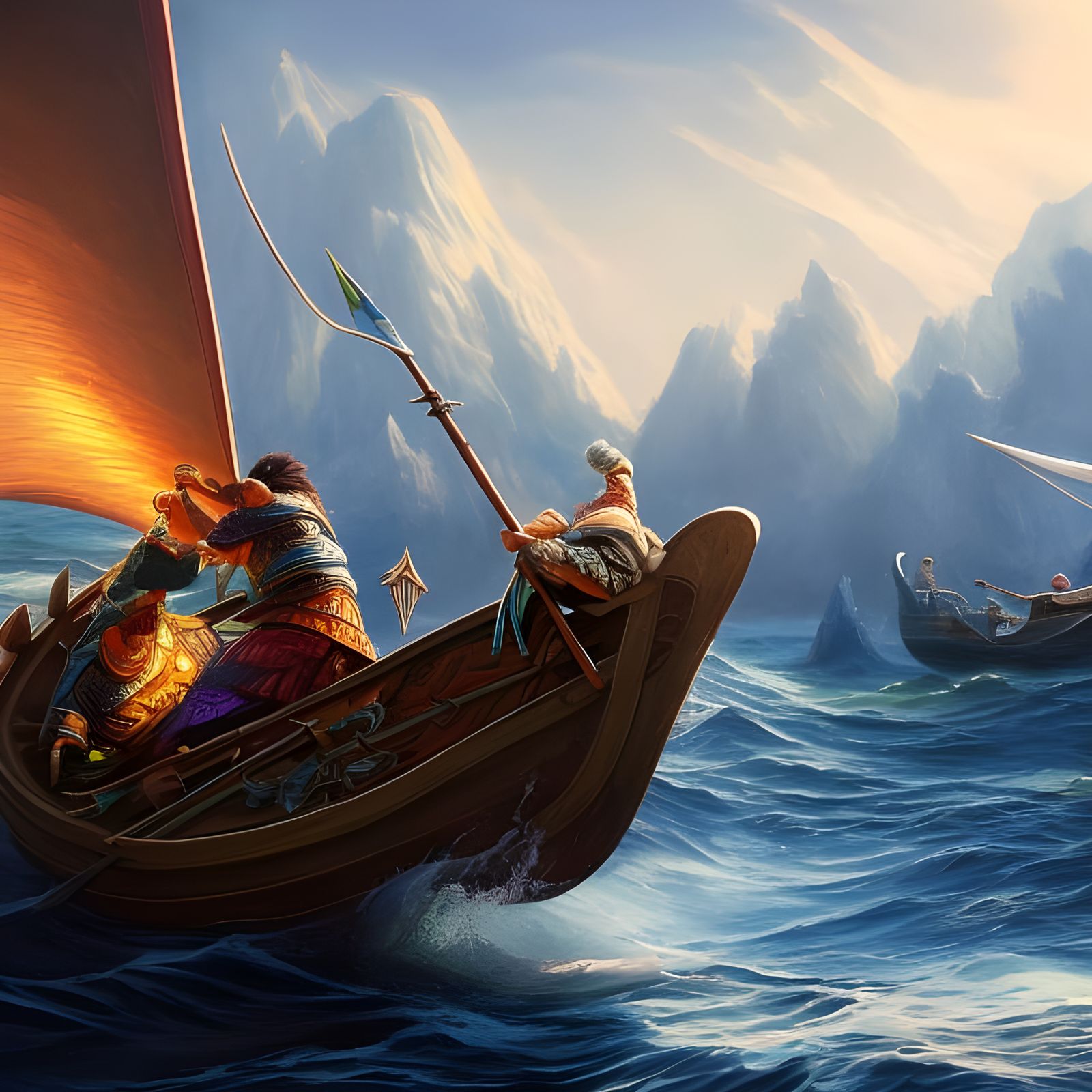 Sea Dragon Attack: Detailed Fantasy Concept Art