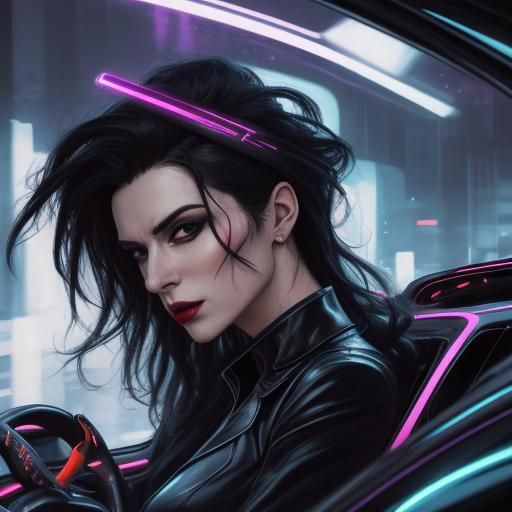 Vampire Supercar in Dynamic Expressionist Style