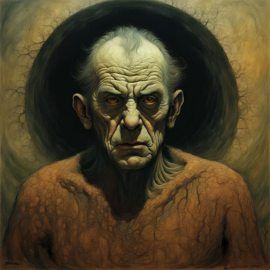 Lon Chaney Jr. in Beksinski Style