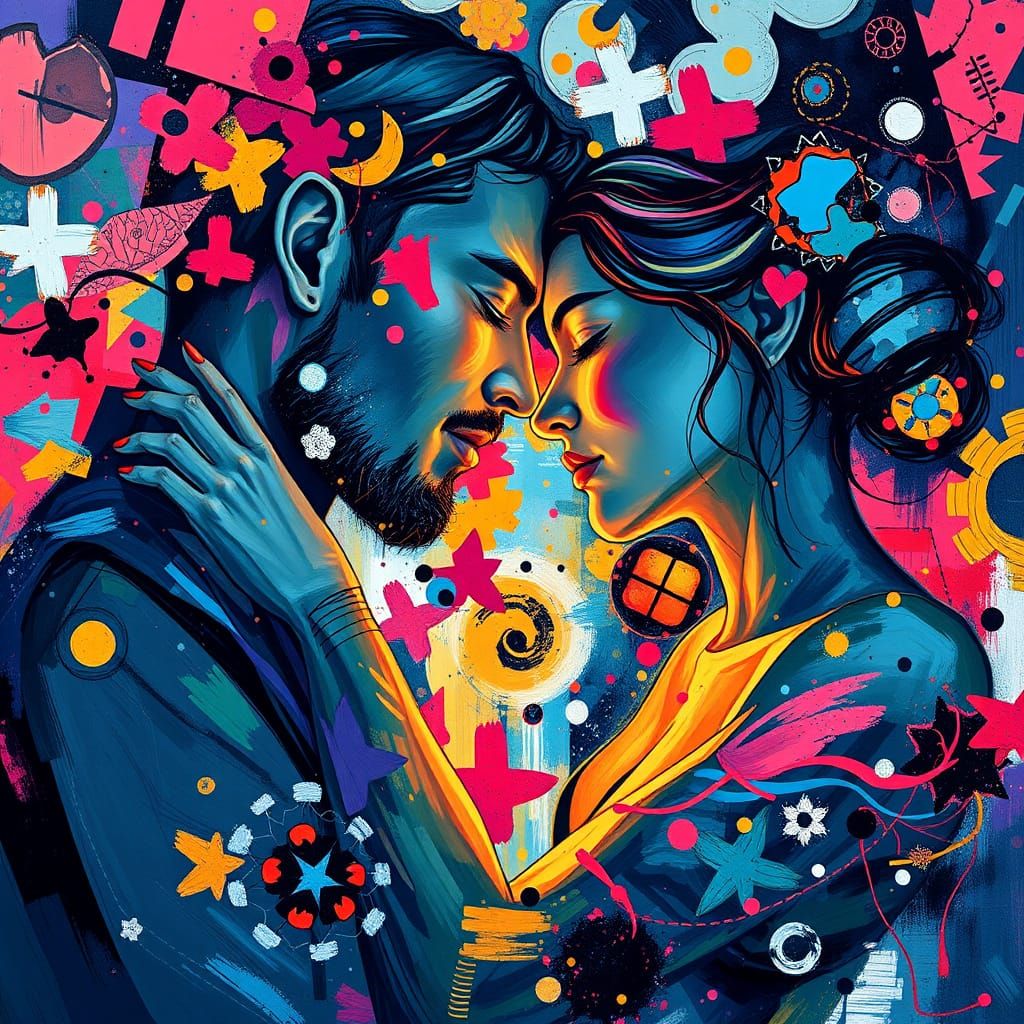 Ein Liebes Akt trending on Artstation Unreal Engine 3D shading shadow depth in Gouache Style, Watercolor, Museum Epic Im...