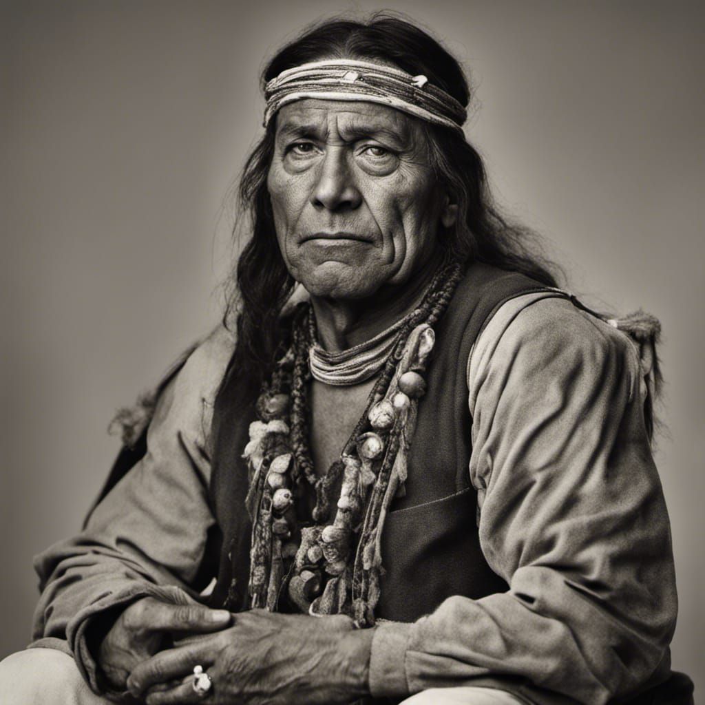 Sepia Photograph of Native American Man, 1900s