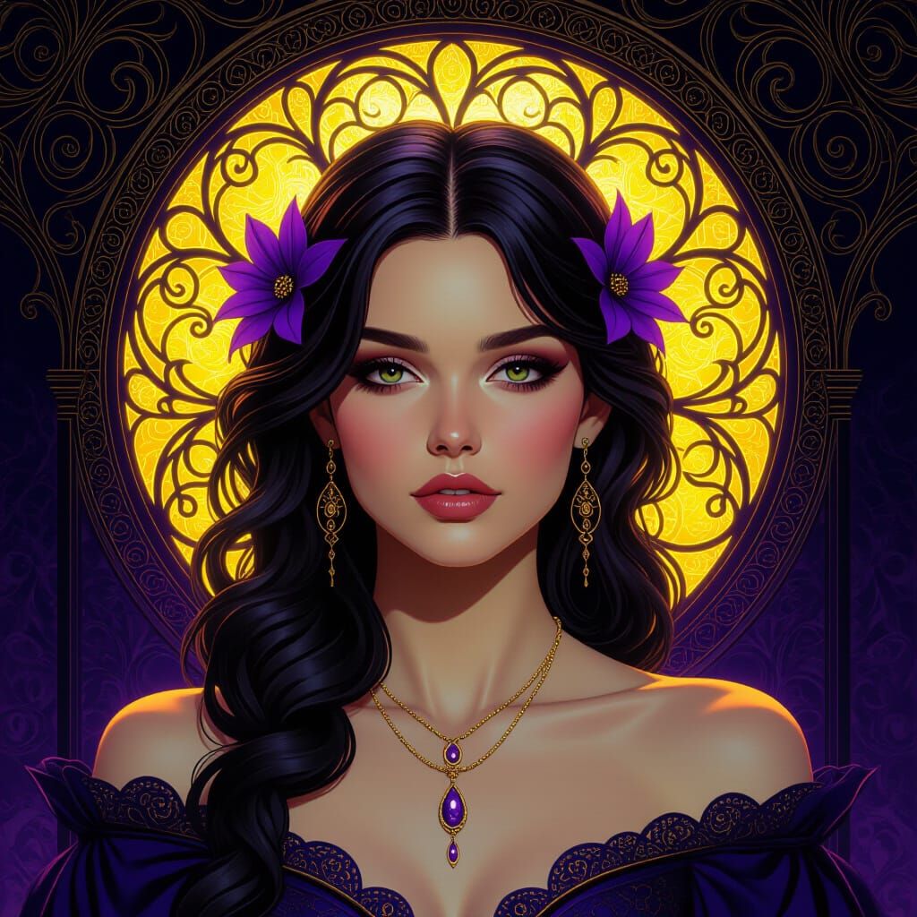 Dark Fantasy Art Nouveau Concept Art in 8k