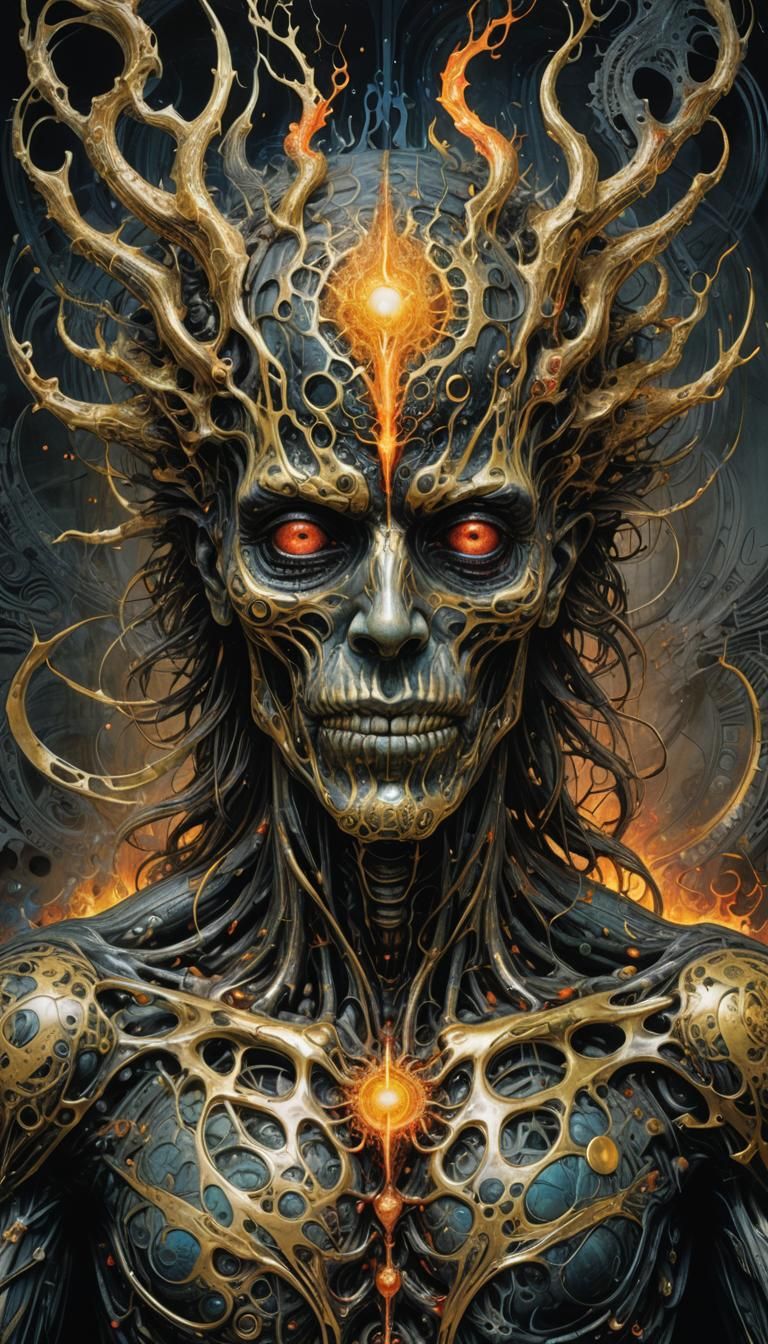 Mythical Apple of Light and Wisdom in a Radiant Digital Pain...