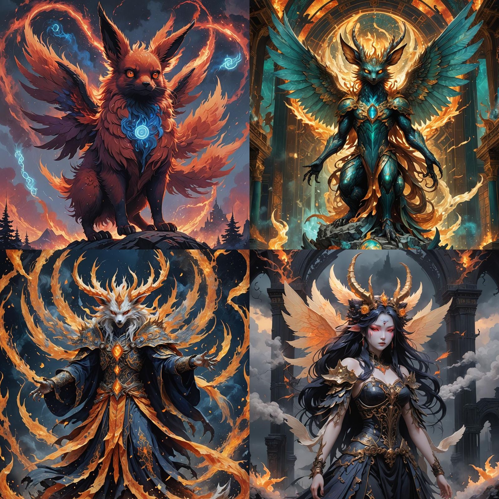 Demonic Seraphim Porcelain Flareon in Detailed Matte Paintin...