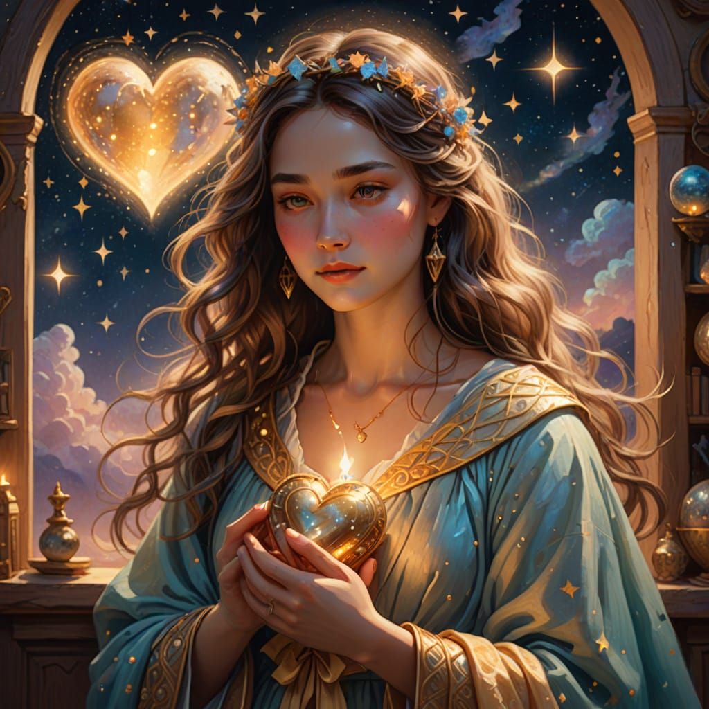 Goddess Holding Home: Fantasy Realism Digital Art