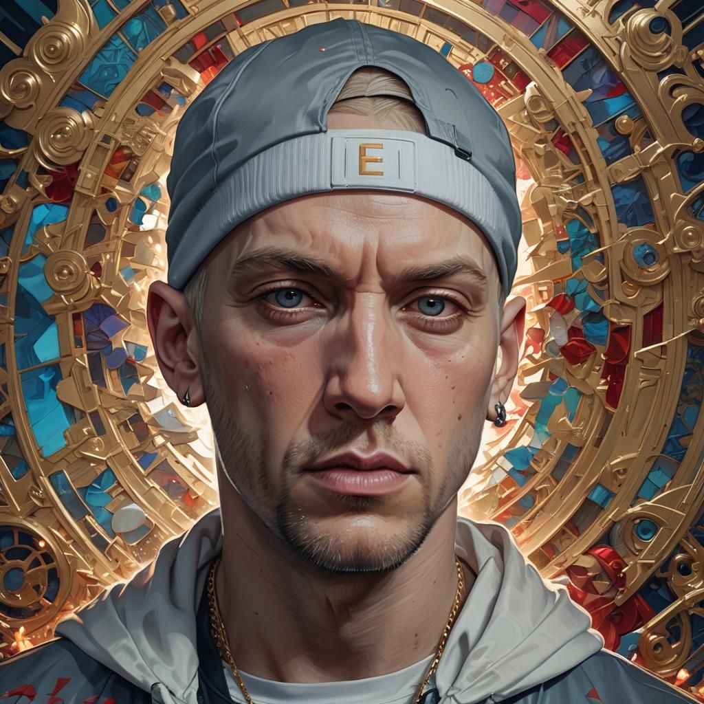 Eminem Portrait: Hyperdetailed Art by Greg Rutkowski