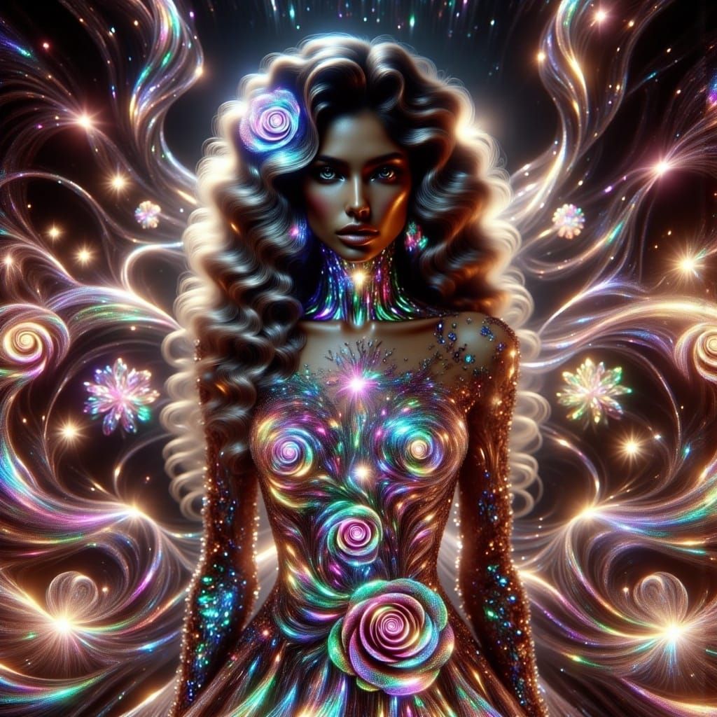 Cyber Siren Portrait in Glitch Art Style