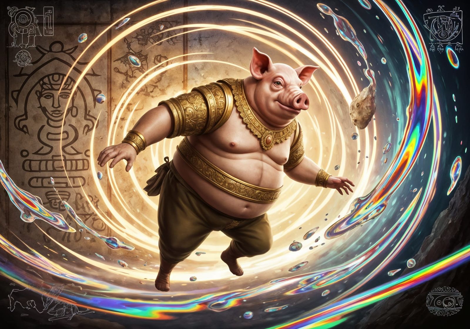 Pig-Headed Man's Psychedelic Journey Through Light Vortexes