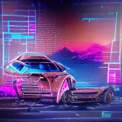Synthwave Neon 'Rust' Retro Illustration