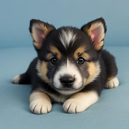 Adorable Baby Shepherd Puppy Portrait