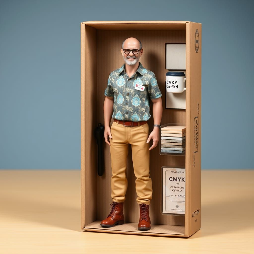 Collectible Ceramic Designer Action Figure in Retro Style