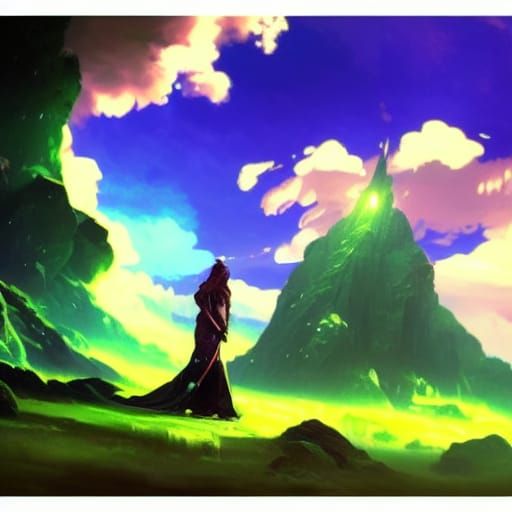 Dark Fantasy Gemstone Art in Art Nouveau Style