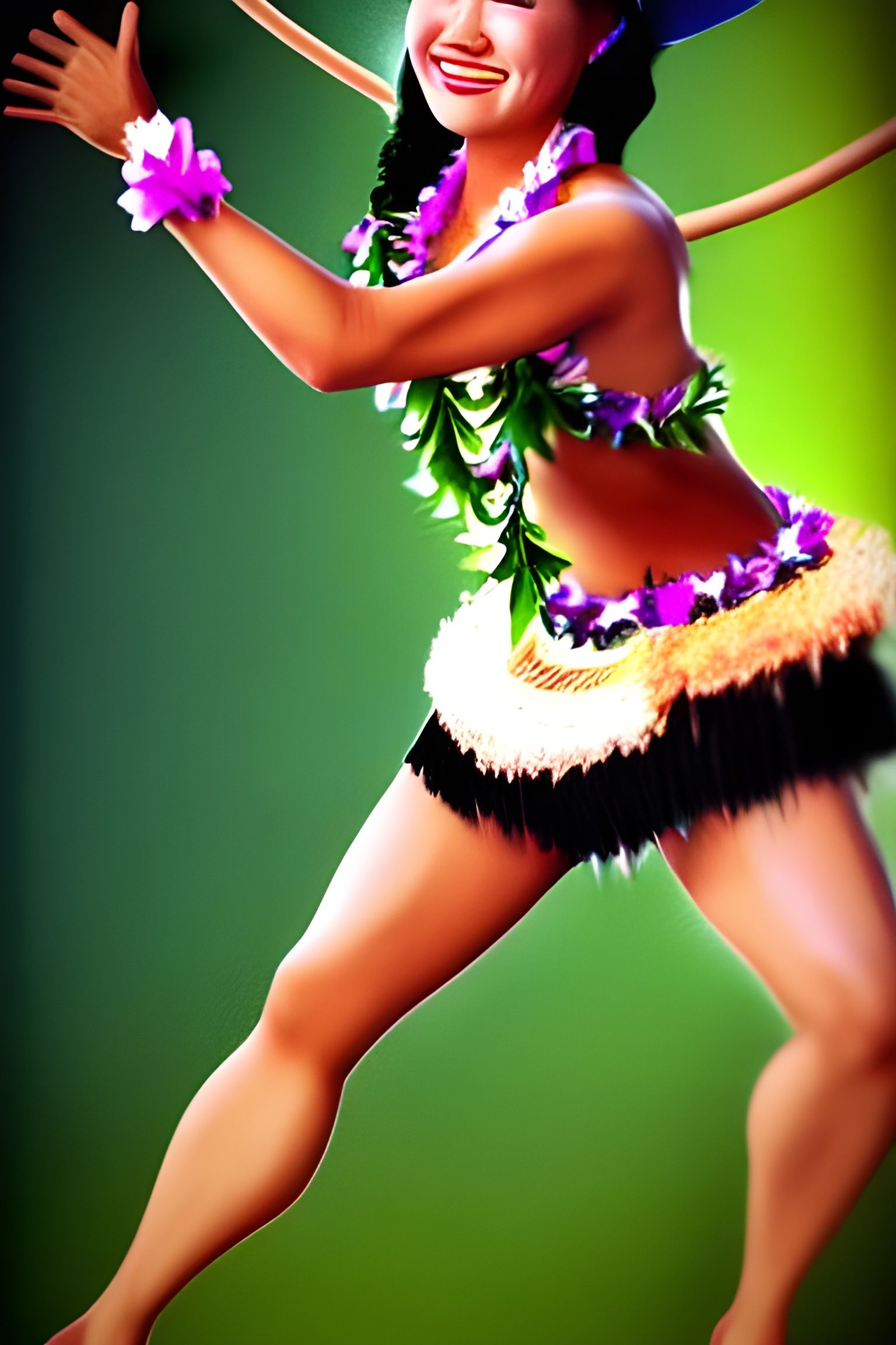 Photorealistic Hula Dancer in Hawaii