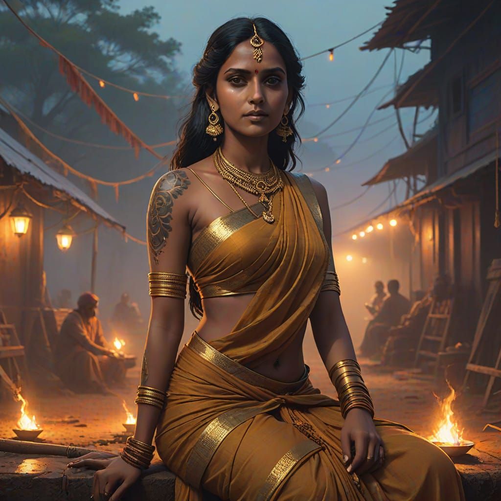 Regal grace wrapped in ancient whispers