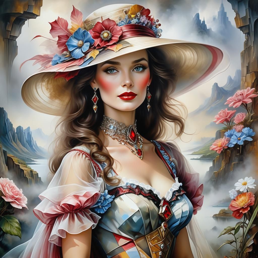 Portrait of a stunning captain with the face of Lois Lane, b...