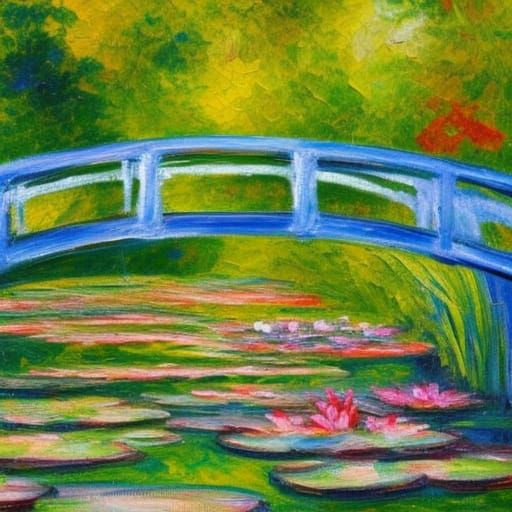 Water Lily Pond as Expressionist Impasto Painting