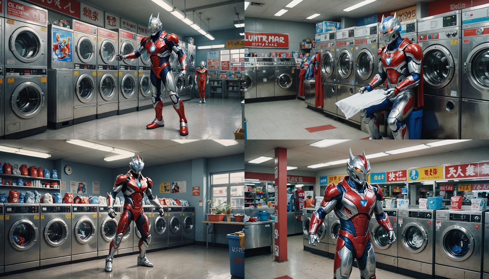 Ultraman Does Laundry: A Humorous Fantasy Art